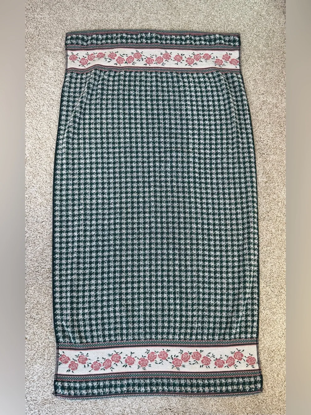 Vintage Priority by Santens 3 Pc Towel Set Rose Floral Houndstooth 80’s